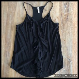 final touch black ruffle top